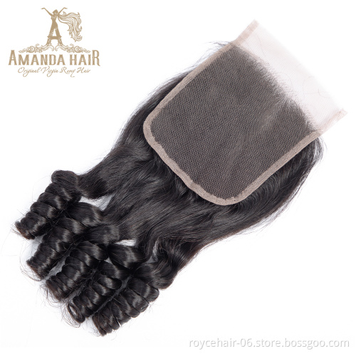 Amanda 7A  8A 9A 10A 11A Double Drawn Virgin Fumi Brazilian Human hair extensions Loose wave